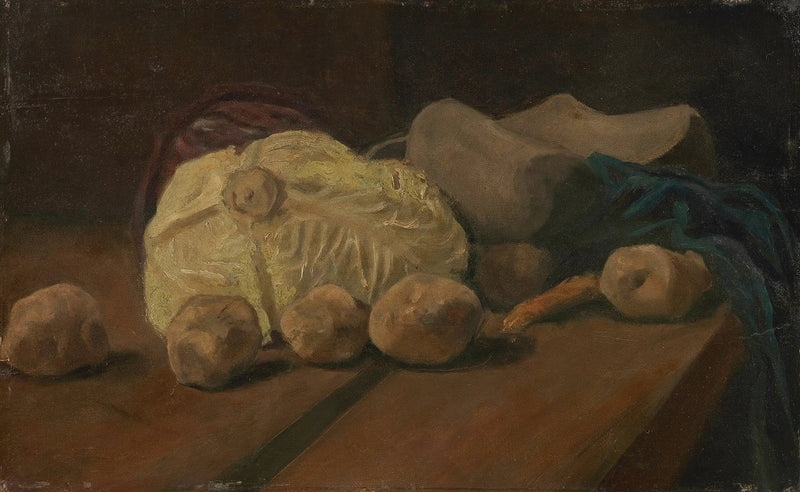 טבע דומם עם כרוב ונעליים עץ - Vincent van Gogh