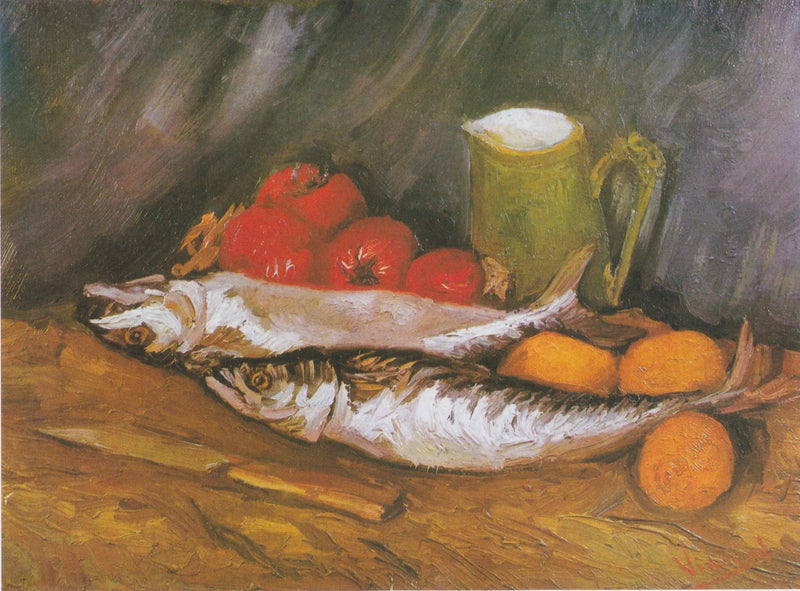 טבע דומם עם מקרל, לימון ועגבנייה - Vincent van Gogh