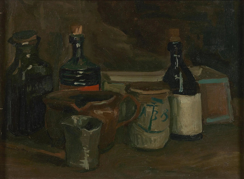 טבע דומם עם בקבוקים וחרסינה - Vincent van Gogh