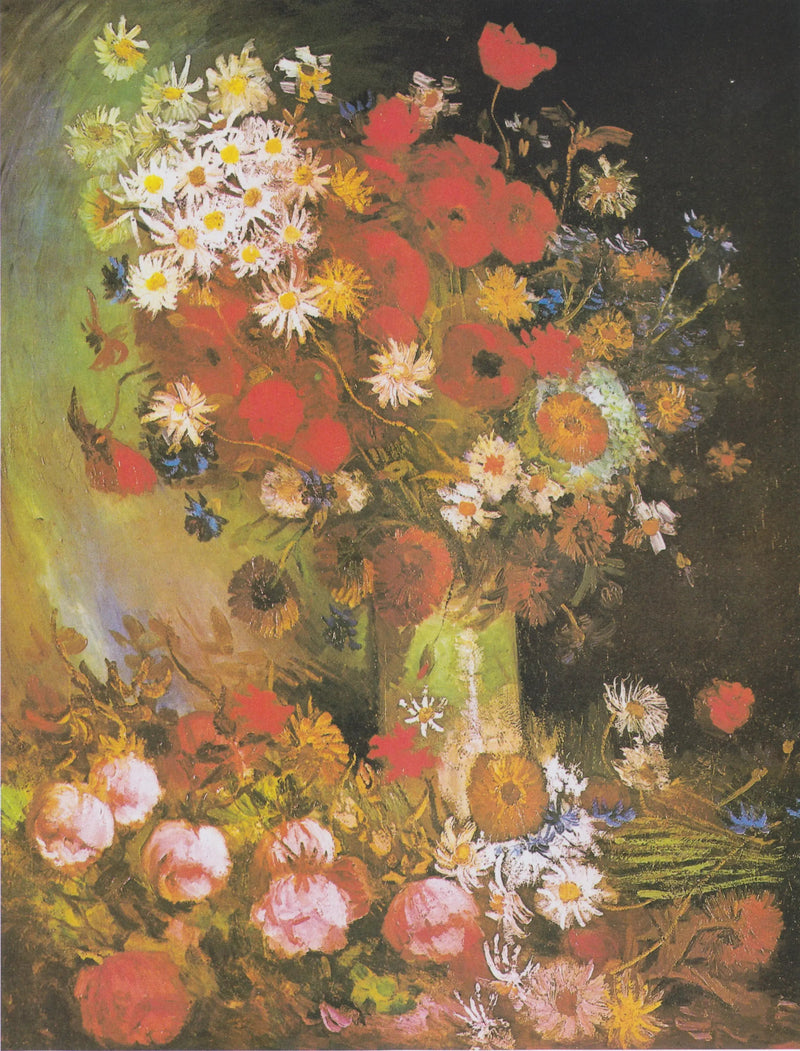 טבע דומם עם פרחי שדה וורדים - Vincent van Gogh