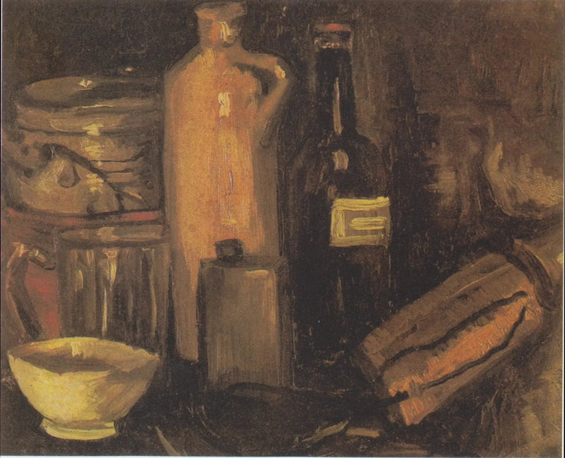 טבע דומם עם סירים, צנצנות ובקבוקים - Vincent van Gogh