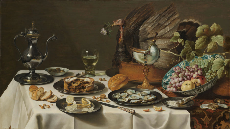 Nature morte avec tarte à la dinde - Pieter Claesz