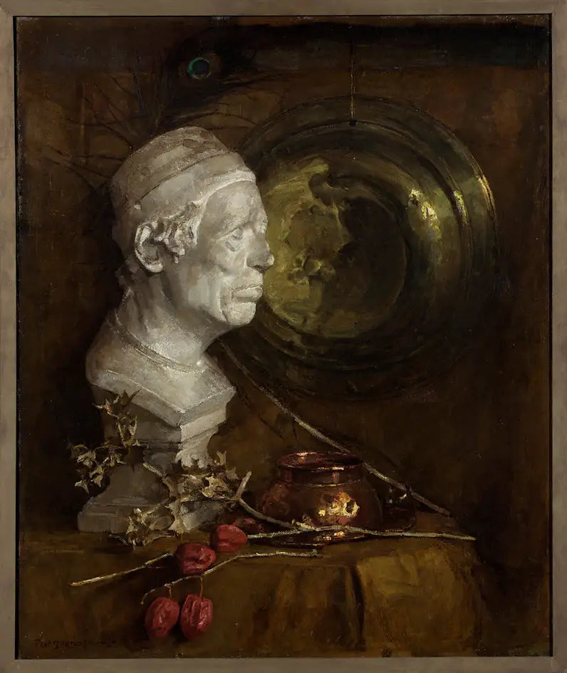 Reproduction du tableau « Nature morte avec un buste en plâtre - Piet Mondrian » par Alpha Reproduction en peinture à l’huile