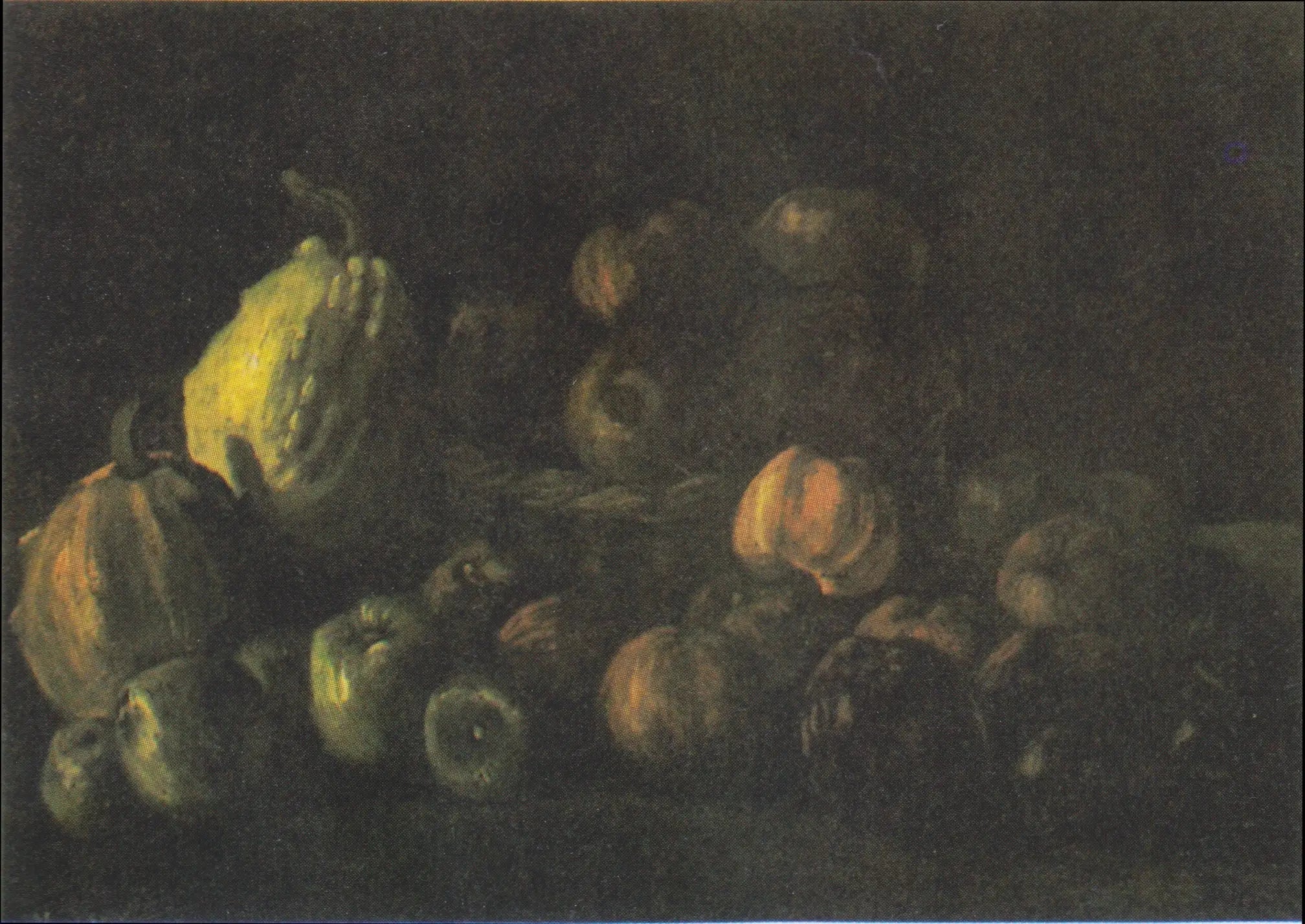 Reproduction du tableau « Nature morte avec un panier de pommes et deux citrouilles - Vincent van Gogh » par Alpha Reproduction en peinture à l’huile