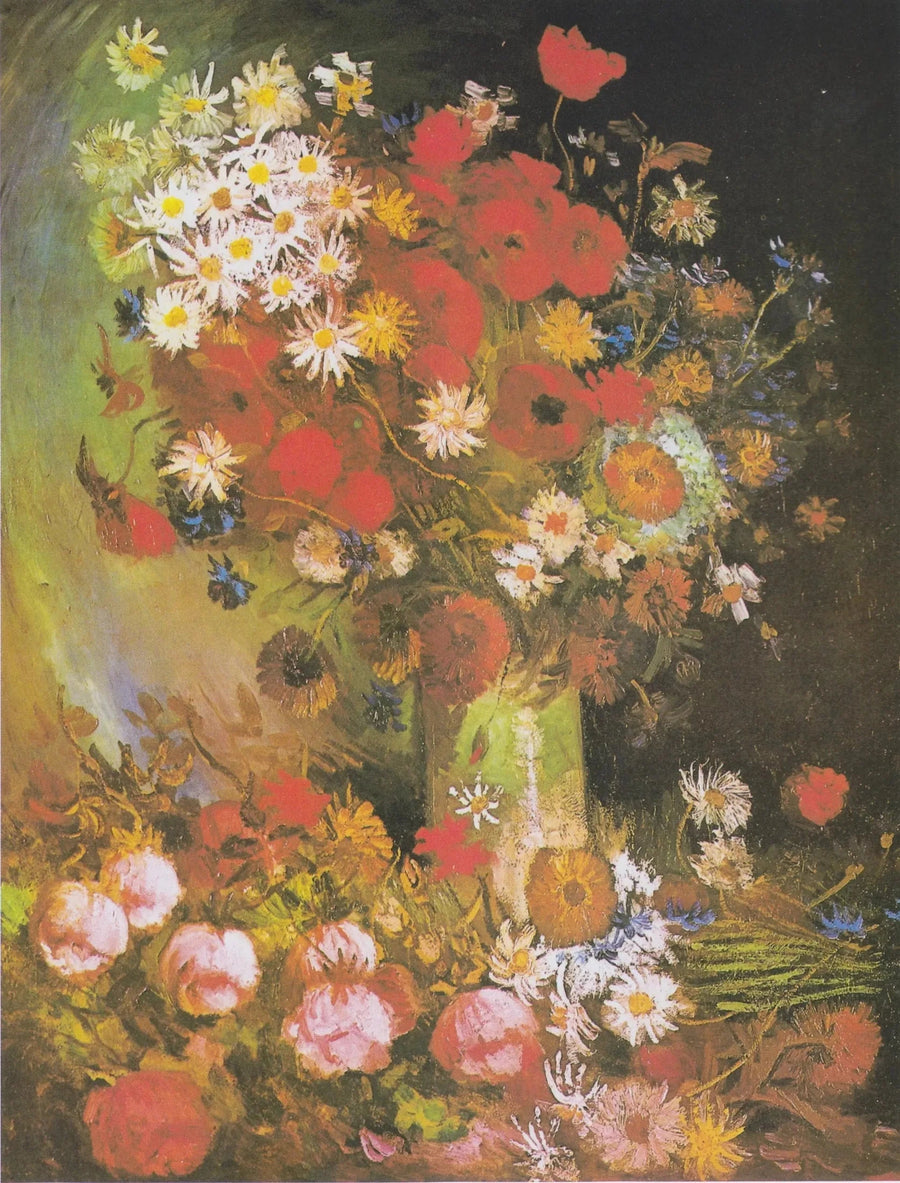 טבע דומם עם פרחי שדה וורדים - Vincent van Gogh