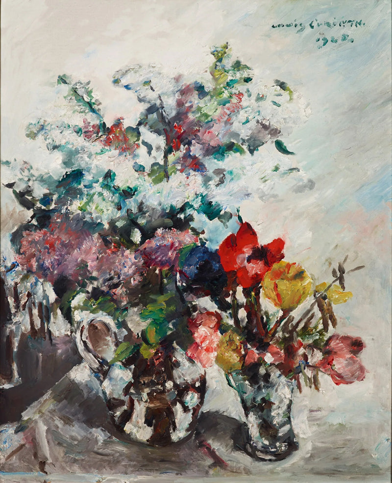 טבע דומם פרחוני עם לילך וכלניות - לוביס קורינת