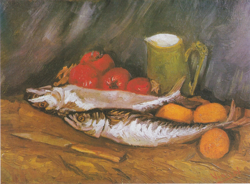 טבע דומם עם מקרל, לימון ועגבנייה - Vincent van Gogh