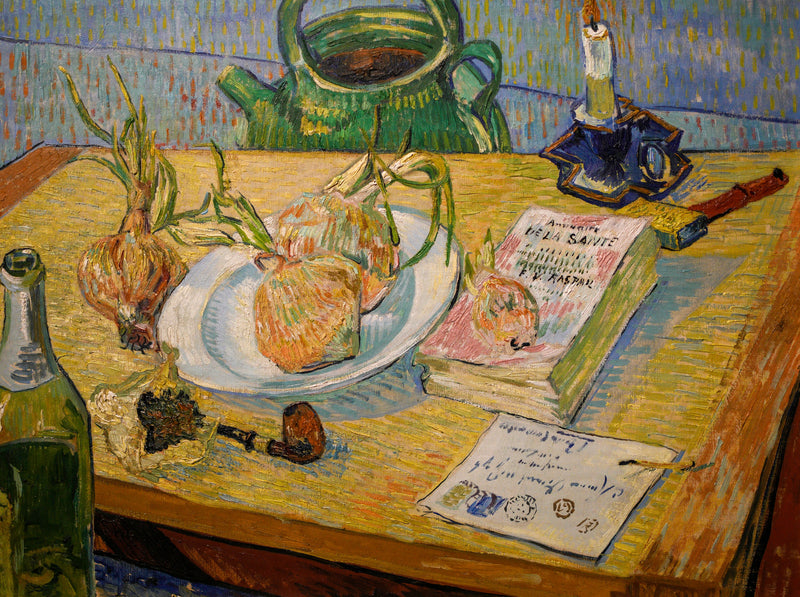 טבע דומם עם לוח שרטוט ובצלים - Vincent van Gogh