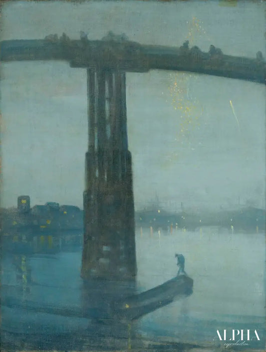 Nocturne : Bleu et or - Vieux pont de Battersea - James Abbott McNeill Whistler - Reproductions de tableaux et peintures haut de gamme