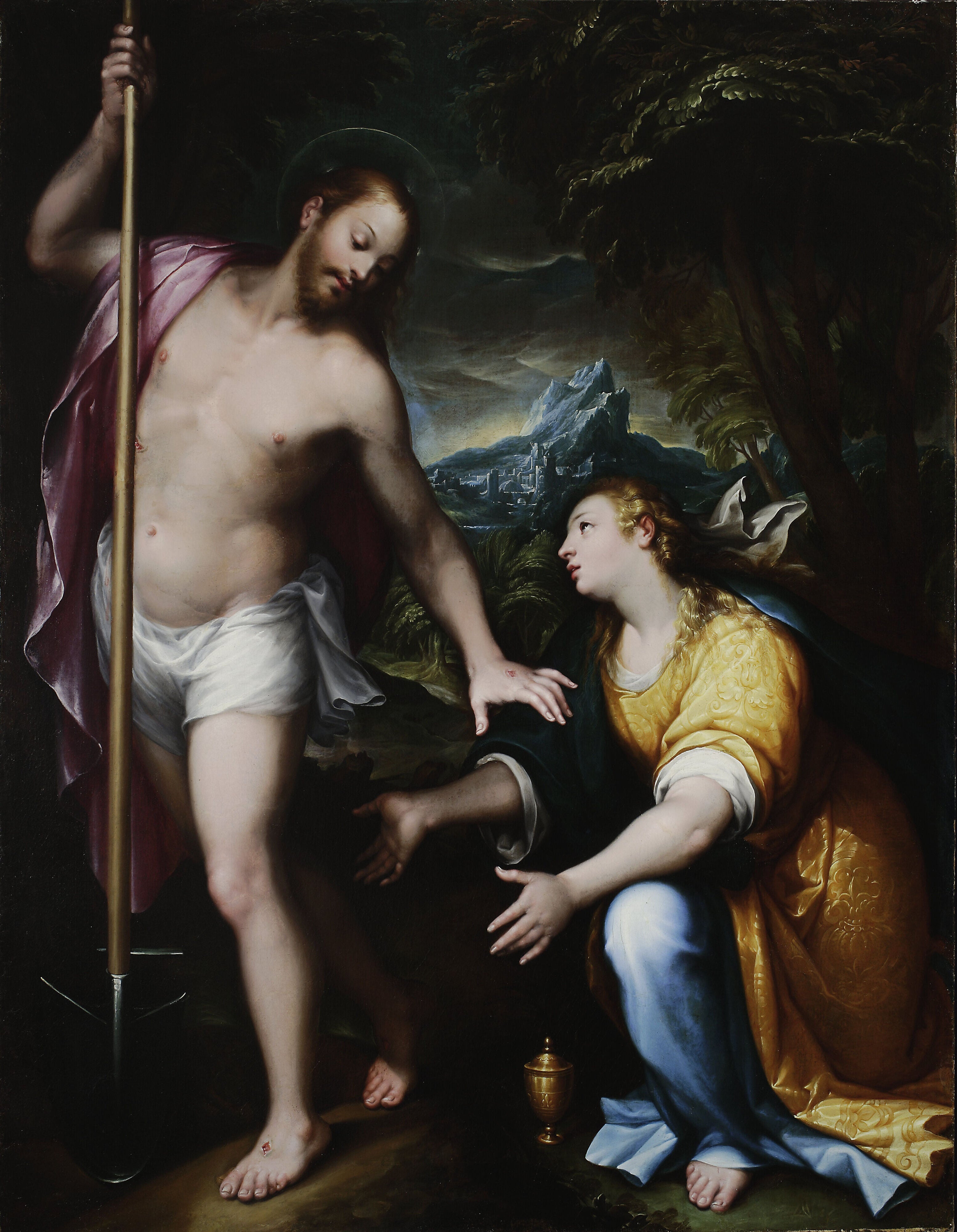 « Noli me tangere » – Le Christ ressuscité apparaissant à Marie-Madeleine (Jean 20:14-17) - Denis Calvaert - Alpha