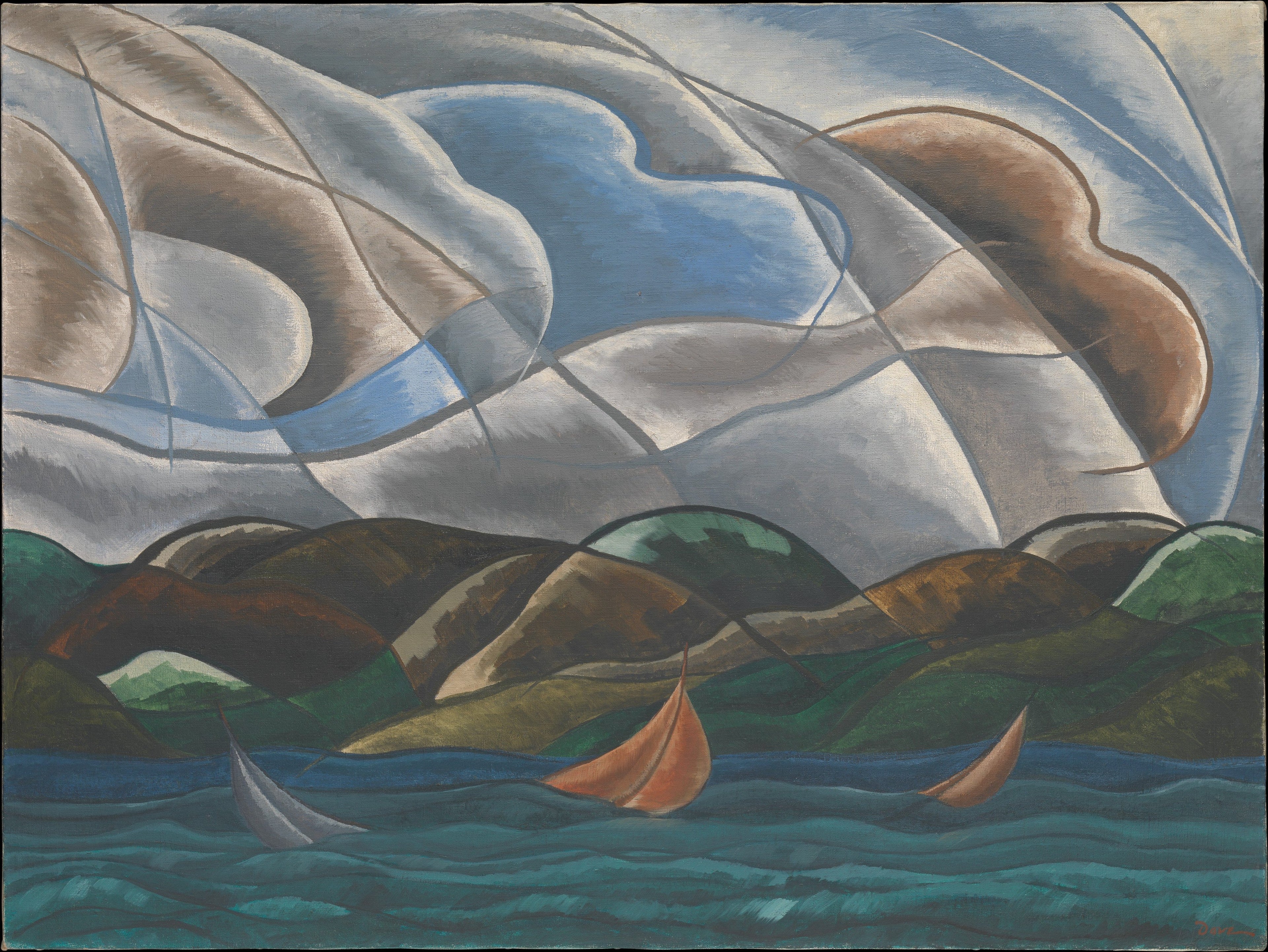 Nuages et eau - Arthur Dove image 1 copie peinte à la main à l’huile
