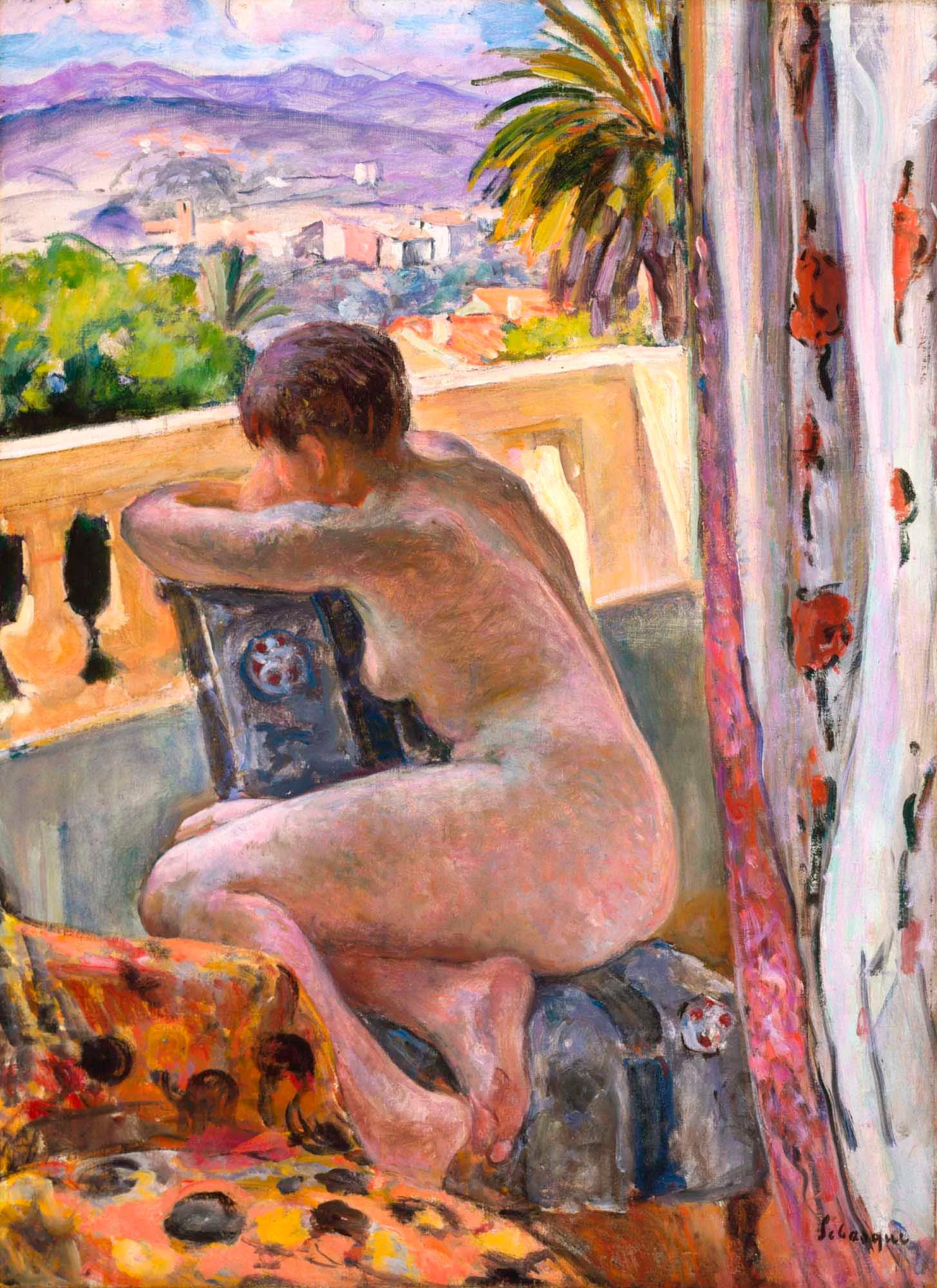 Nue à la fenêtre - Henri Lebasque image 1 tableau peint à l’huile sur toile