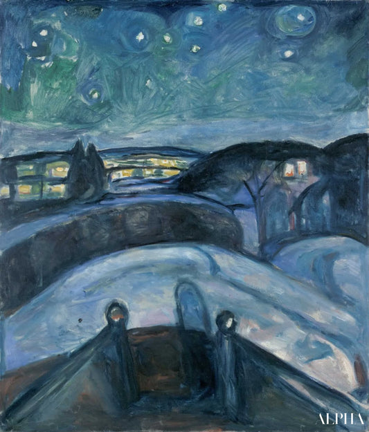 Nuit étoilée de Edvard Munch - Reproductions de tableaux et peintures haut de gamme