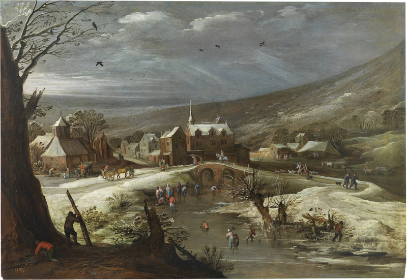Paisaje con patinadores - Joos de Momper|Jan Brueghel l'Ancien