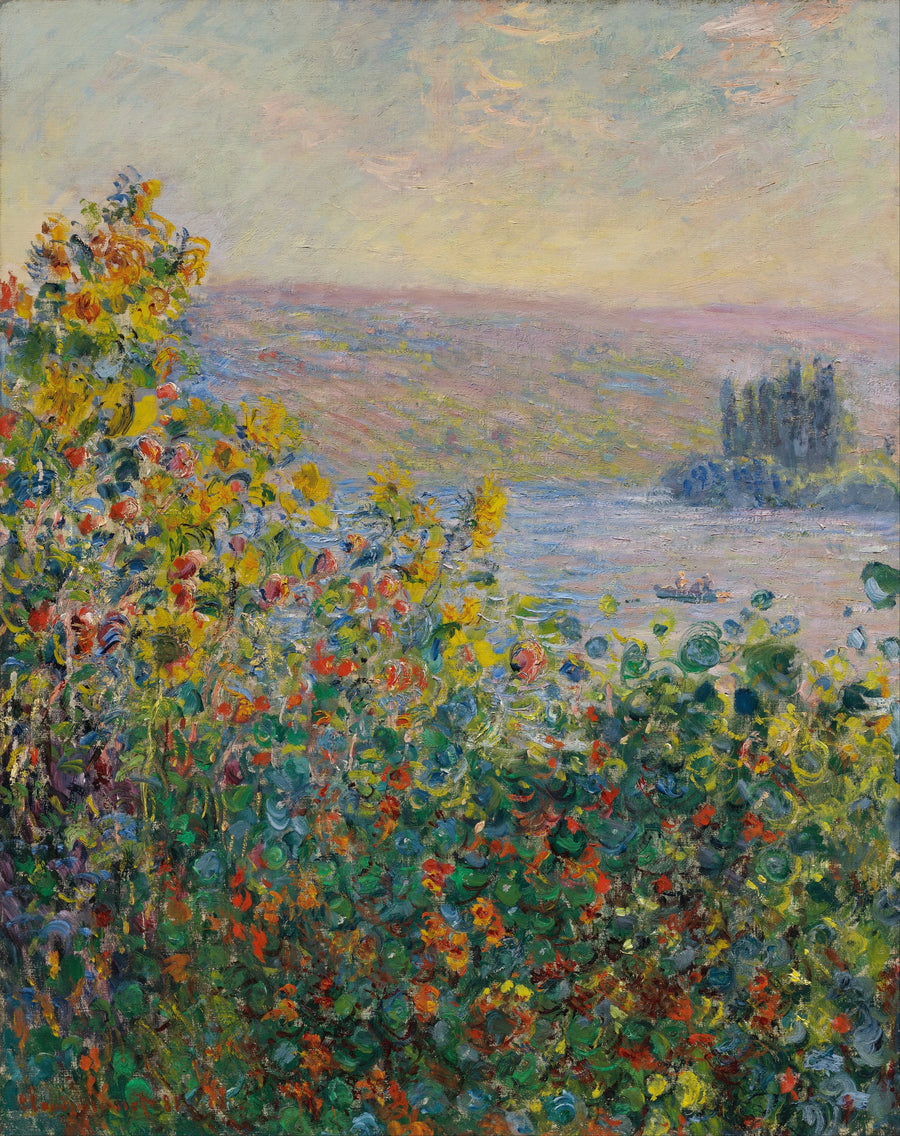 ערוגות פרחים ב Vétheuil W693 - Claude Monet
