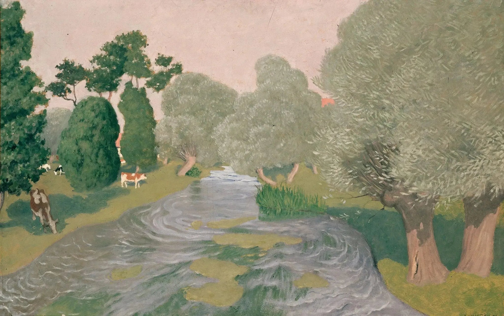Paysage, Arques-la-Bataille - Félix Vallotton image 1 copie de tableau peinte à la main