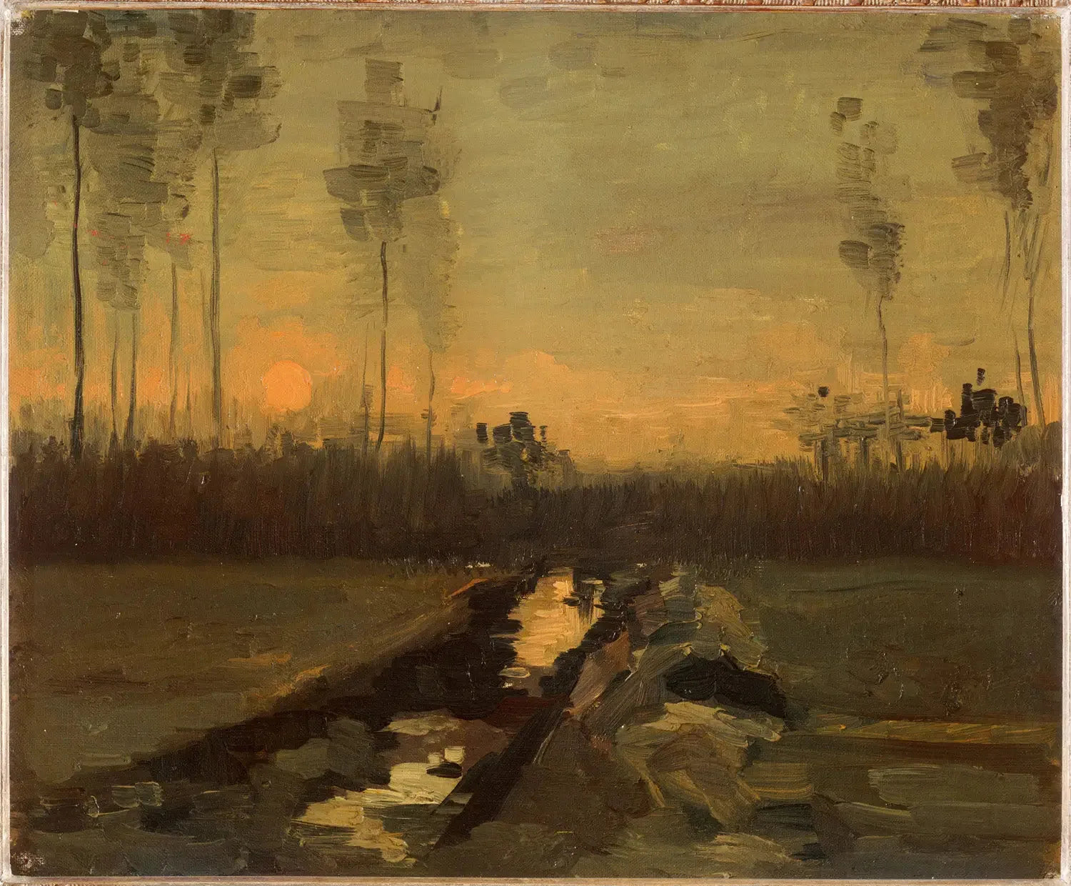 Paysage au coucher du soleil - Vincent van Gogh image 1 reproduction réalisée par Alpha Reproduction