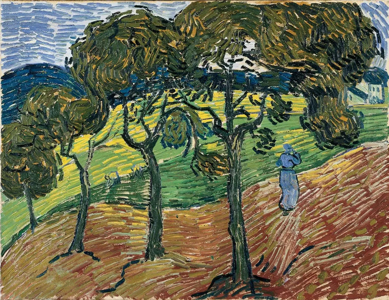 נוף עם עצים ודמויות - Vincent van Gogh