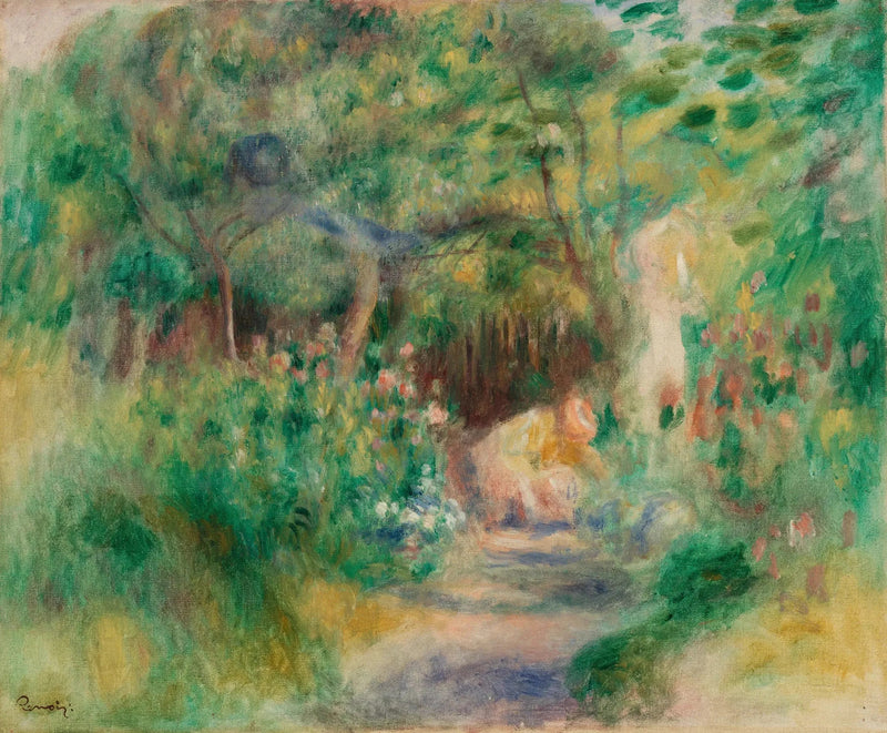 נוף עם אישה בגינה - פייר-אוגוסט רנואר