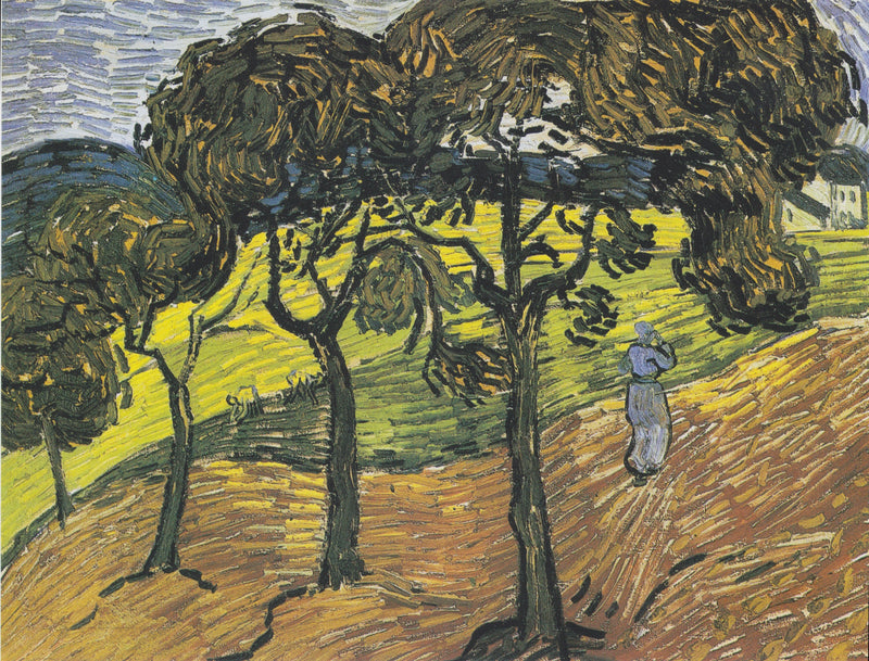 נוף עם עצים ודמויות - Vincent van Gogh
