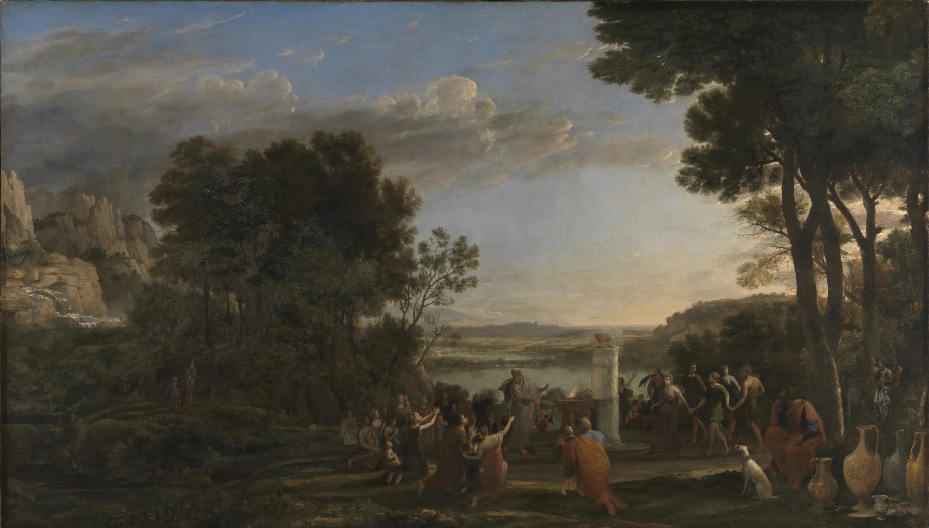 Paysage avec l'adoration du veau d'or - Claude Lorrain image 1 reproduction d’œuvre d’art à l’huile
