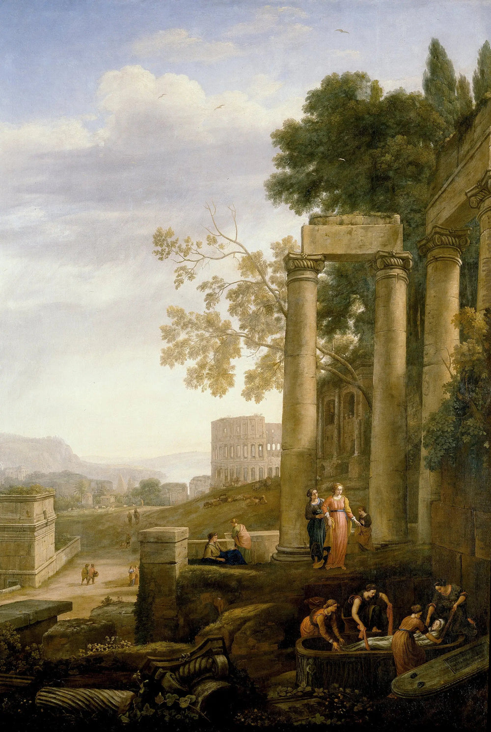 Paysage avec l'enterrement de sainte Séraphie - Claude Lorrain image 1 copie de tableau peinte à la main