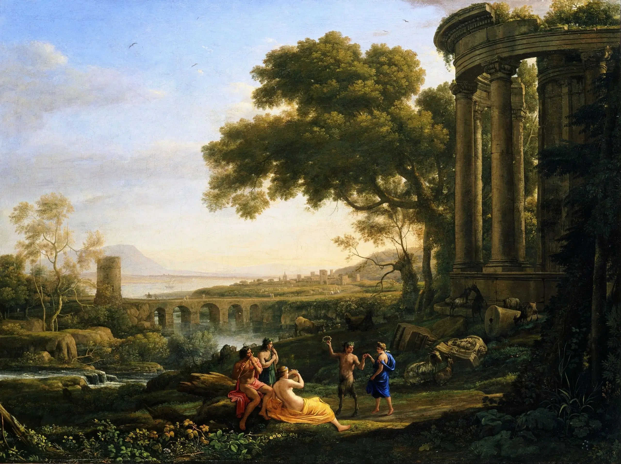 Paysage avec nymphe et satyre dansant - Claude Lorrain - Alpha Reproduction