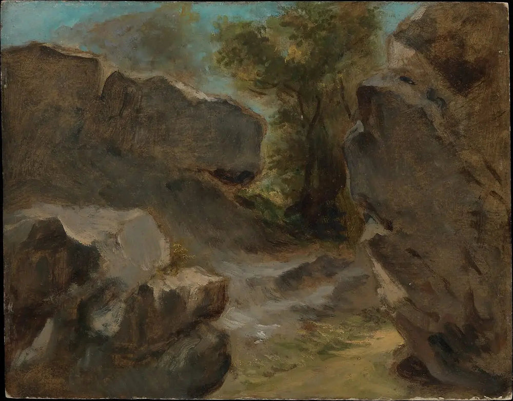 Paysage avec rochers, Augerville - Eugène Delacroix image 1 reproduction réalisée par Alpha Reproduction