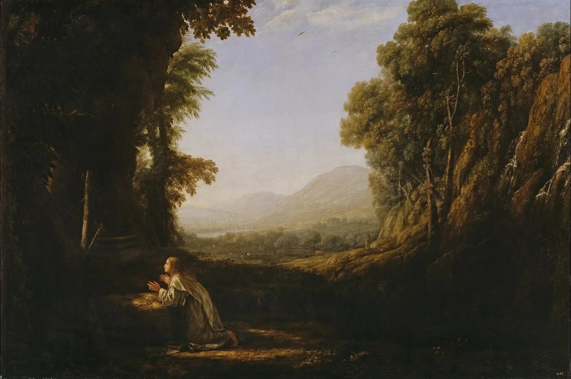 Paysage avec sainte María de Cervelló - Claude Lorrain image 1 copie peinte à la main à l’huile