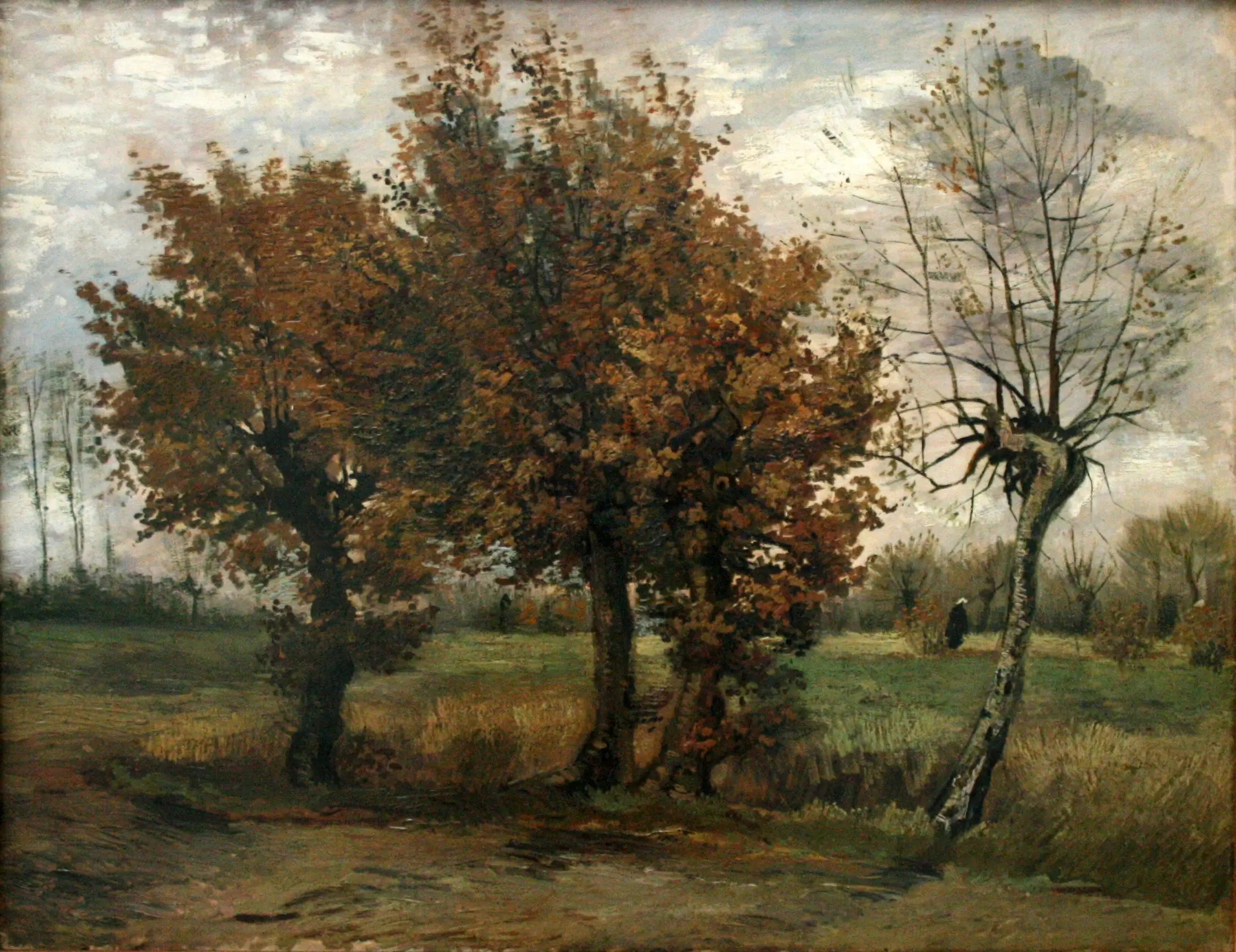Reproduction du tableau « Paysage d'automne avec quatre arbres - Vincent van Gogh » par Alpha Reproduction en peinture à l’huile
