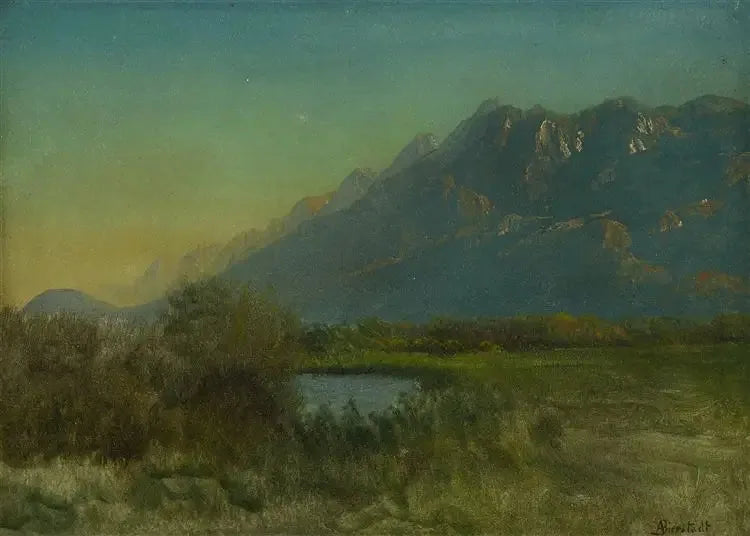 Paysage de montagne - Albert Bierstadt image 1 reproduction artisanale de tableau