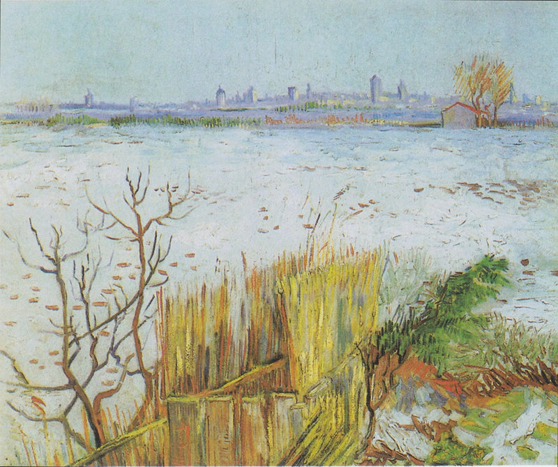 נוף מושלג עם ארל ברקע - Vincent van Gogh
