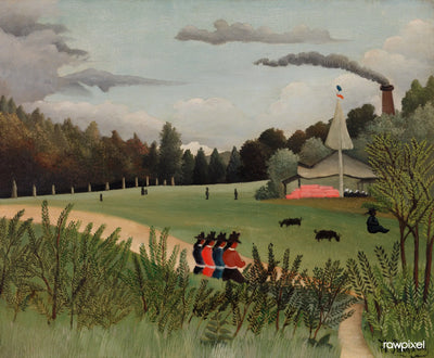 Paysage et quatre jeunes filles - Henri Rousseau - Alpha Reproduction
