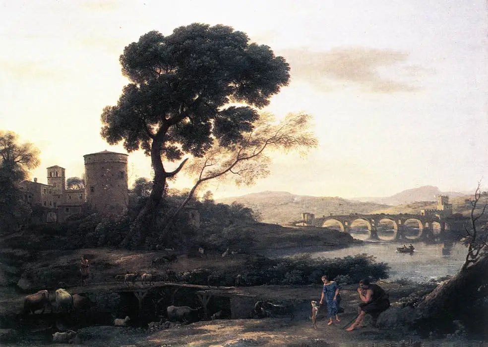 Paysage pastoral avec le pont Milvius - Claude Lorrain - Alpha Reproduction