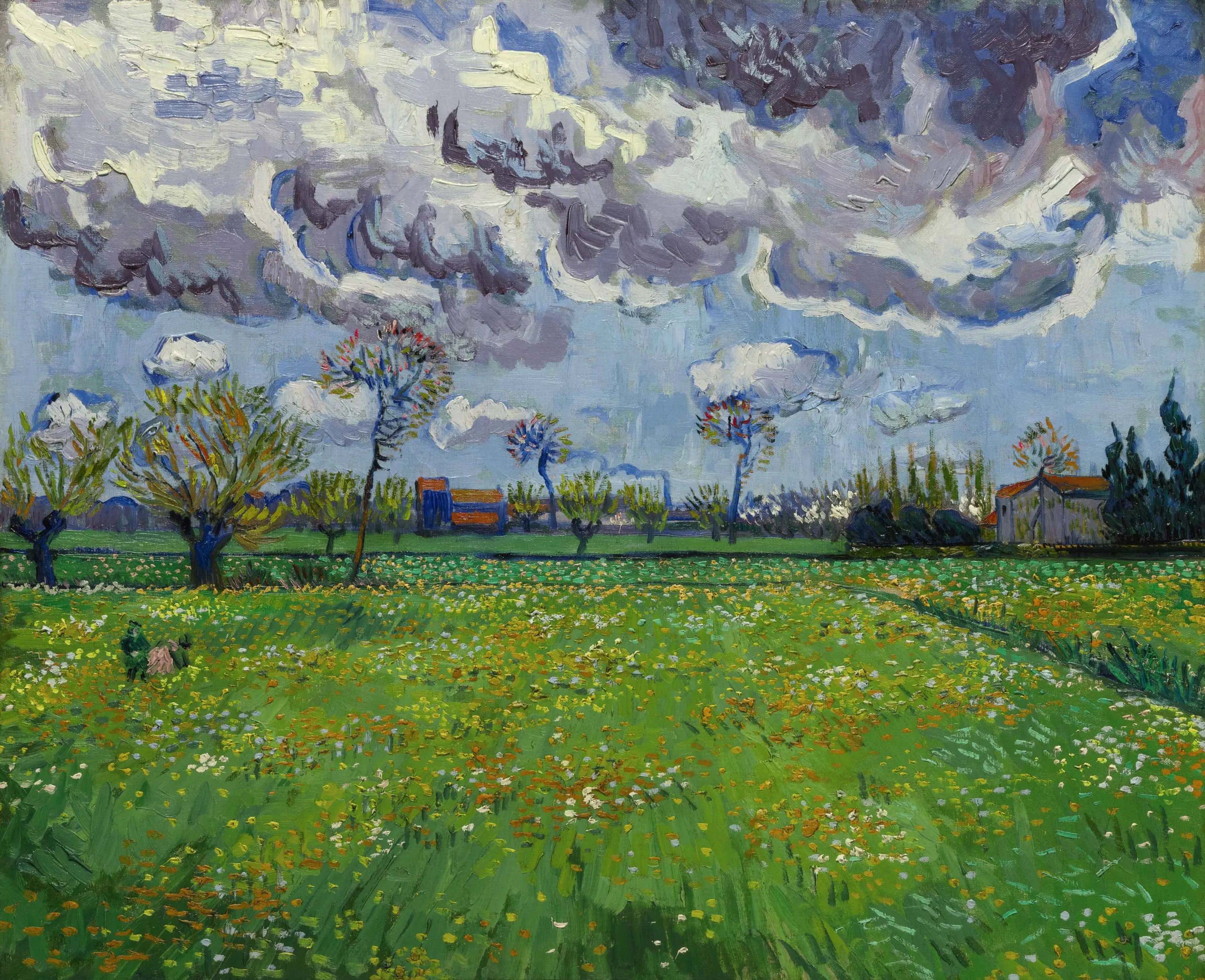 Reproduction du tableau « Paysage sous un ciel mouvementé - Vincent van Gogh » par Alpha Reproduction en peinture à l’huile