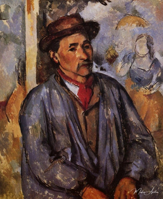 Paysan dans la chemise bleue - Paul Cézanne - Reproductions de tableaux et peintures haut de gamme