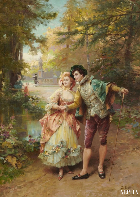 Paysanne et garçon - Cesare-Auguste Detti Reproductions de tableaux à la peinture à l’huile