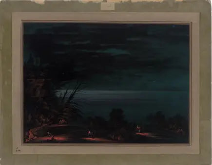 Pêche au saumon au harpon - Ottawa - George Catlin image 1 reproduction artisanale de tableau