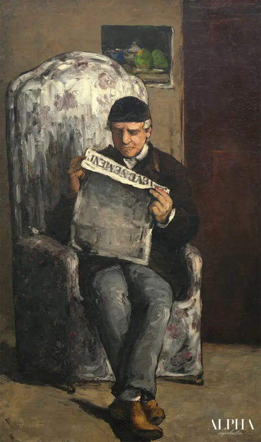 Père de l'artiste lisant le journal - Paul Cézanne - Reproductions de tableaux et peintures haut de gamme