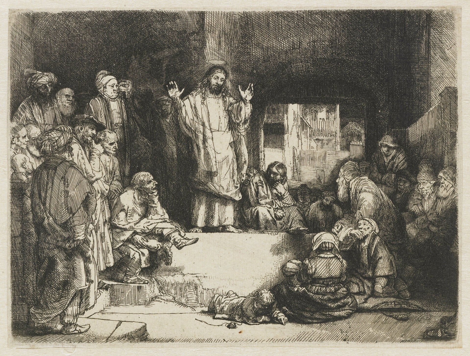 Reproduction du Christ prêchant dit La Petite Tombe de Rembrandt
