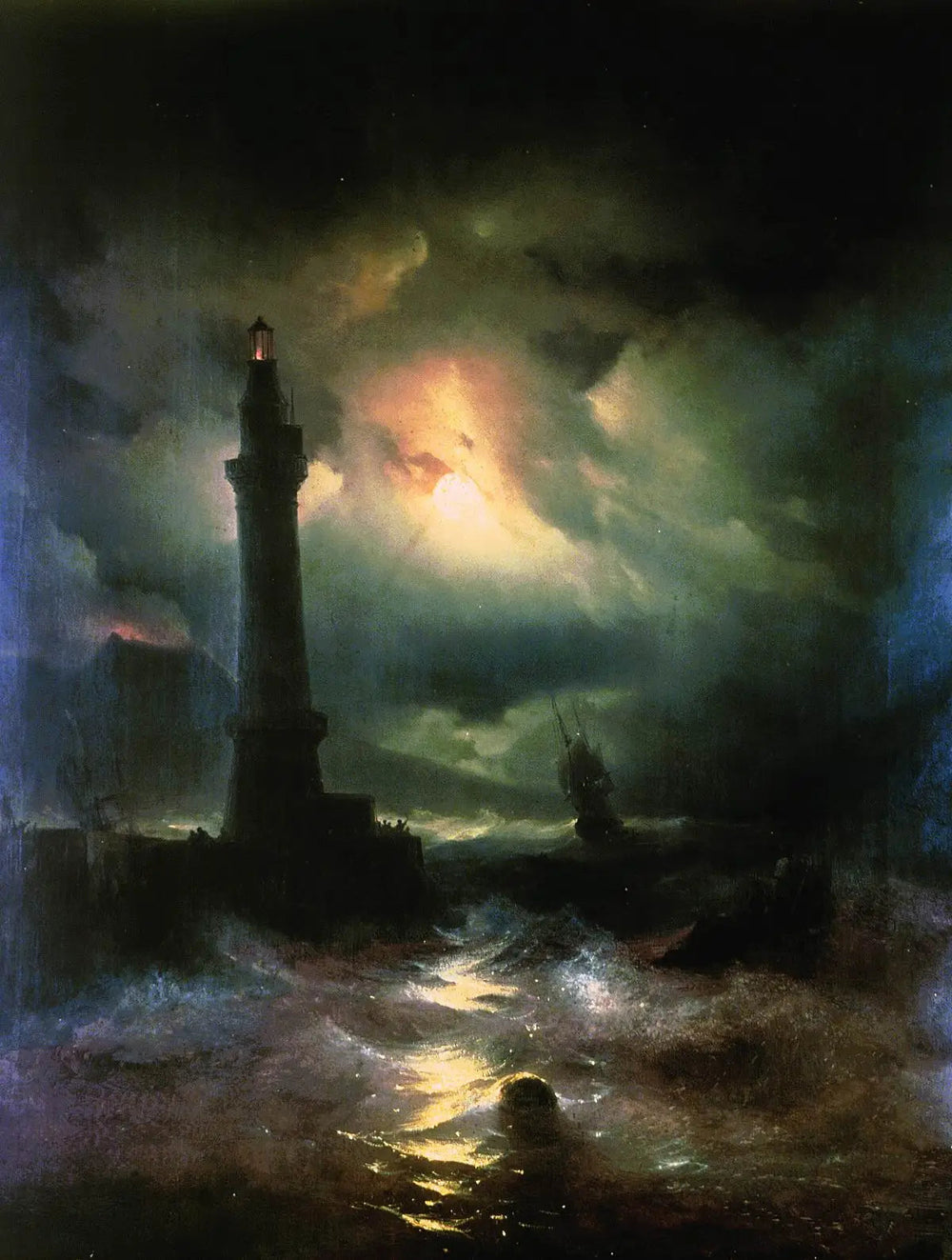 Phare napolitain. - Ivan Aïvazovski image 1 tableau peint à l’huile sur toile