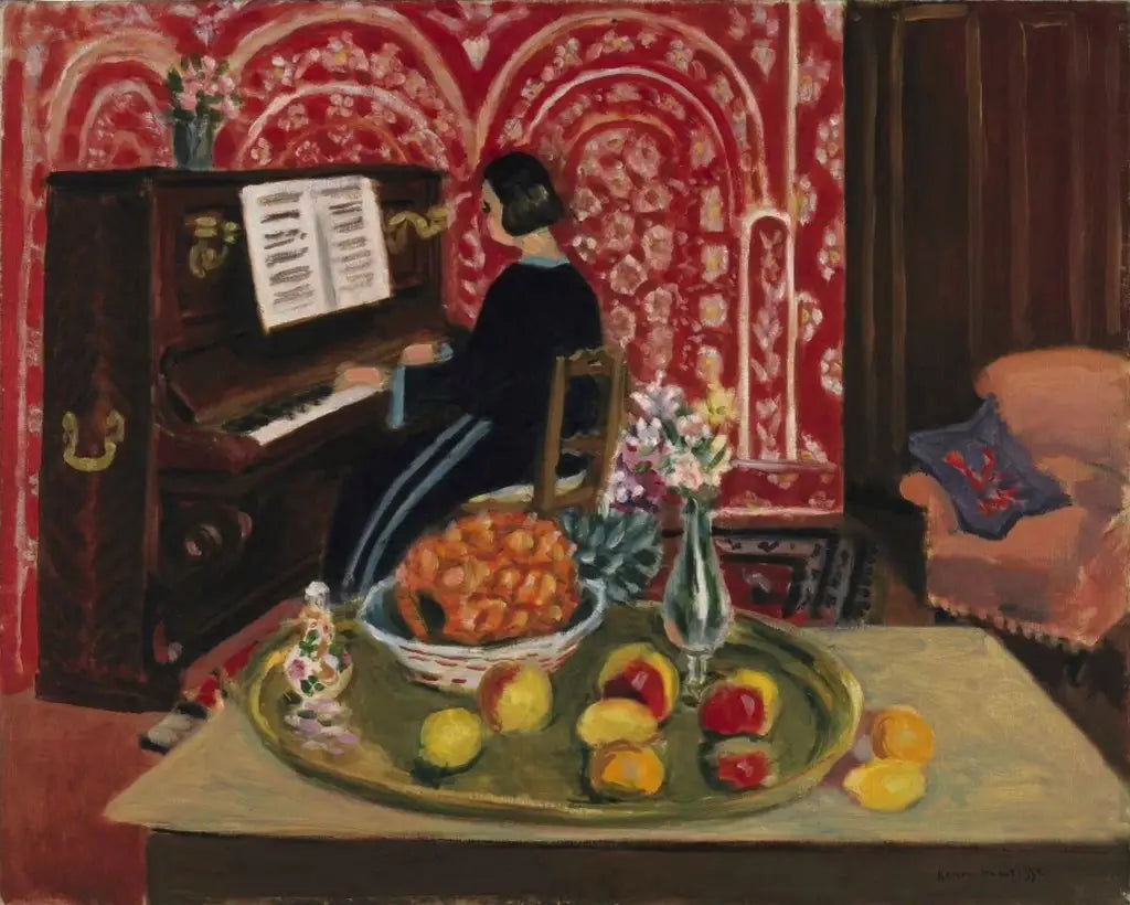Reproduction du tableau « Pianiste à la nature morte - Henri Matisse » par Alpha Reproduction en peinture à l’huile