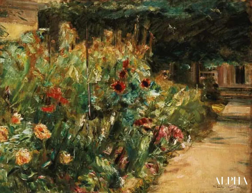 Pièce rapportée de fleurs dans le jardin de l'artiste à Wannsee - Max Liebermann - Reproductions de tableaux et peintures haut de gamme