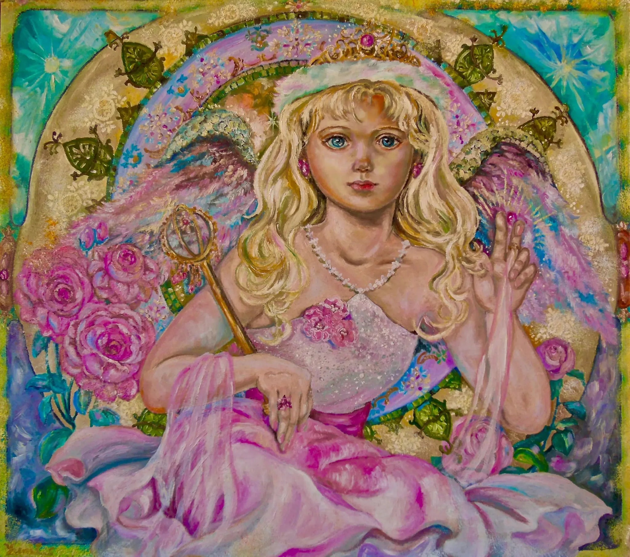 Pink sapphire angel - Yumi Sugai image 1 reproduction artisanale de tableau