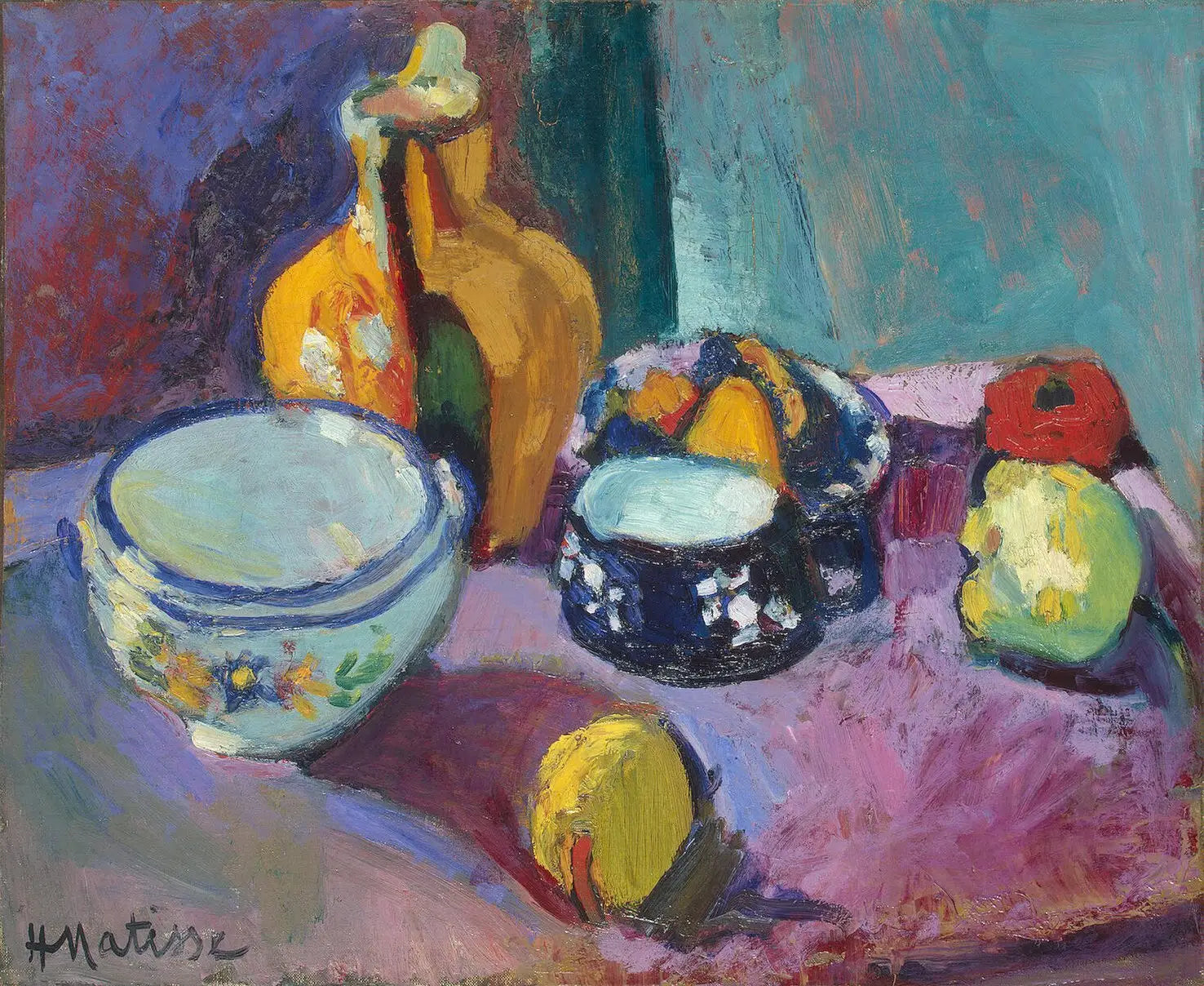 Reproduction du tableau « Plats et fruits - Henri Matisse » par Alpha Reproduction en peinture à l’huile