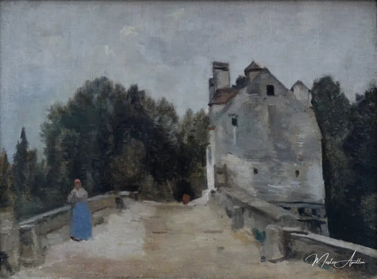 Pont et Moulin près de Mantes - Camille Corot - Reproductions de tableaux et peintures haut de gamme