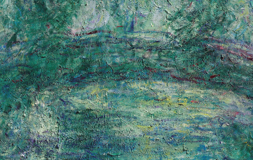 Détail de l’arche presque dissoute dans Le Pont japonais W1915 de Claude Monet