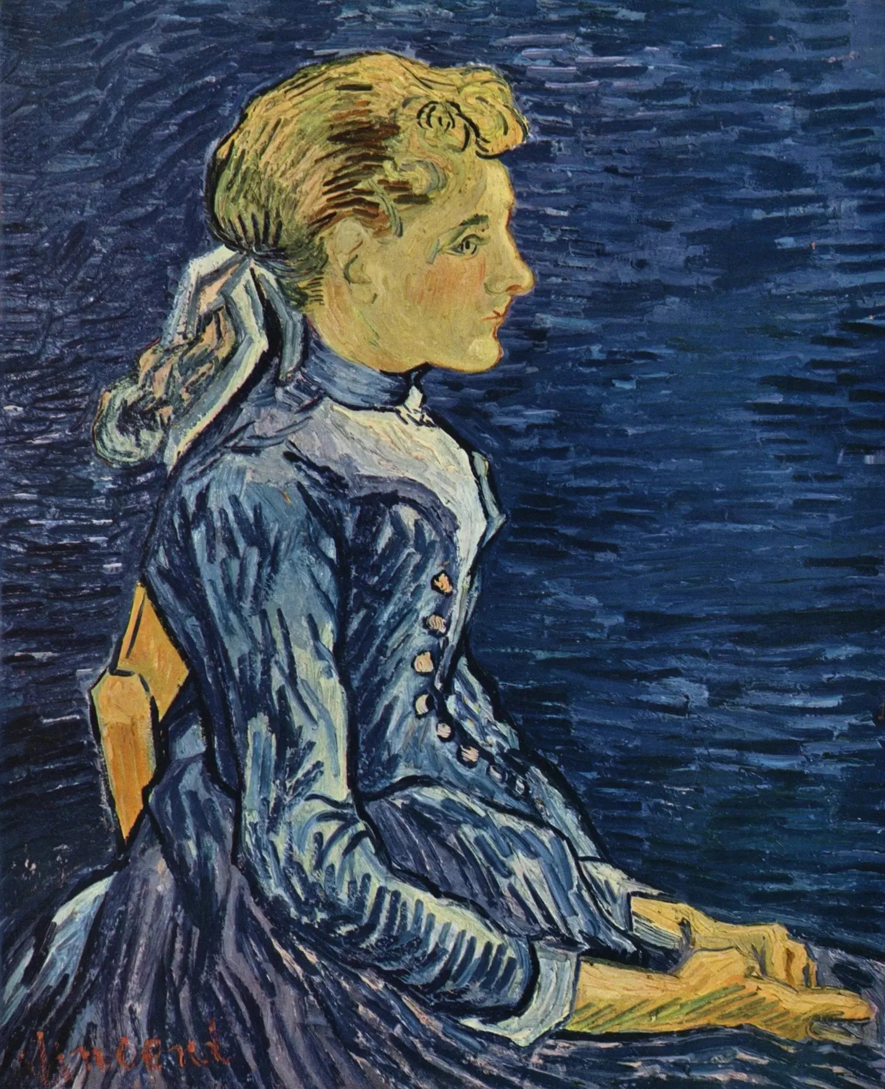 Portrait d'Adeline Ravoux - Vincent van Gogh image 1 copie peinte à la main à l’huile