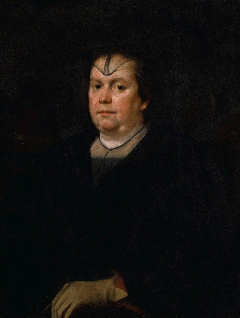 דיוקן של אולימפיה מיידאליני פמיפלי (1591-1657), באורך בינוני, לבושה בשחור - דייגו ולזקז