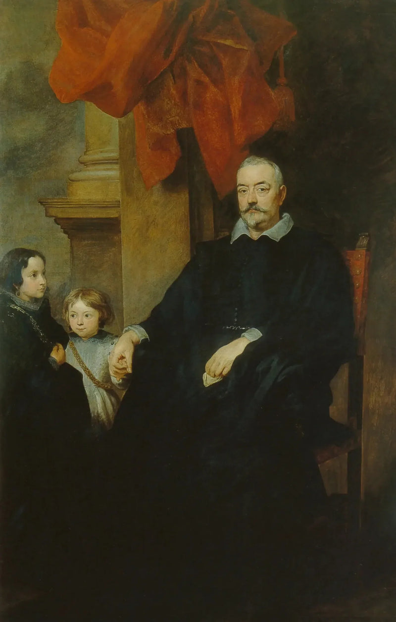 פורטרט של אציל מג'נובה עם שני ילדים - אנטואן ואן דייק
